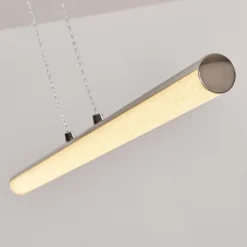 hofstein Suspensions|Suspension Flaut LED Chrome, 1 lumière, Télécommandes, Changeur de couleurs