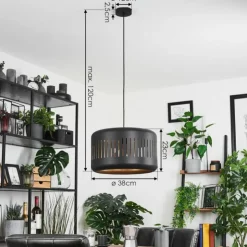 hofstein Suspensions|Suspension Fournie Noir, 1 lumière