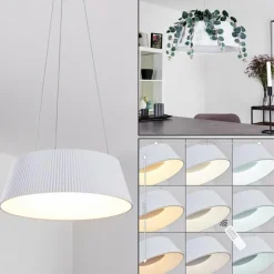 hofstein Suspensions|Suspension Fremont LED Blanc, 1 lumière, Télécommandes