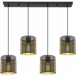 Luminaires Globo Lighting Suspensions|Suspension Globo ABINI Noir, 4 lumières