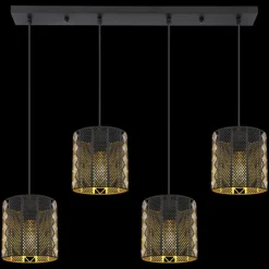 Luminaires Globo Lighting Suspensions|Suspension Globo ABINI Noir, 4 lumières