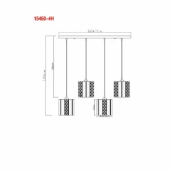 Luminaires Globo Lighting Suspensions|Suspension Globo ABINI Noir, 4 lumières