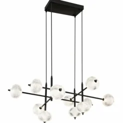 Luminaires Globo Lighting Suspensions|Suspension Globo AIDA LED Noir, 11 lumières