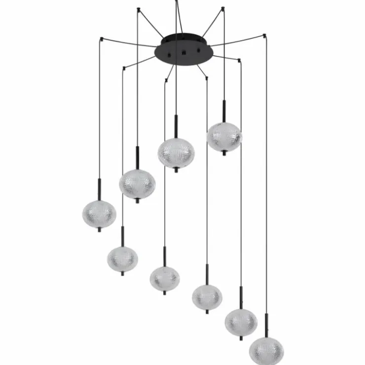 Luminaires Globo Lighting Suspensions|Suspension Globo AIDA LED Noir, 9 lumières