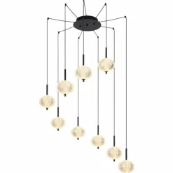 Luminaires Globo Lighting Suspensions|Suspension Globo AIDA LED Noir, 9 lumières