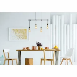 Luminaires Globo Lighting Suspensions|Suspension Globo ALEXIUS Laiton, Noir, 4 lumières
