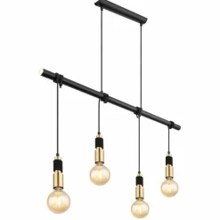 Luminaires Globo Lighting Suspensions|Suspension Globo ALEXIUS Laiton, Noir, 4 lumières