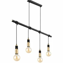 Luminaires Globo Lighting Suspensions|Suspension Globo ALEXIUS Laiton, Noir, 4 lumières