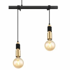 Luminaires Globo Lighting Suspensions|Suspension Globo ALEXIUS Laiton, Noir, 4 lumières