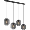 Luminaires Globo Lighting Suspensions|Suspension Globo AUGUSTIN Noir, 4 lumières
