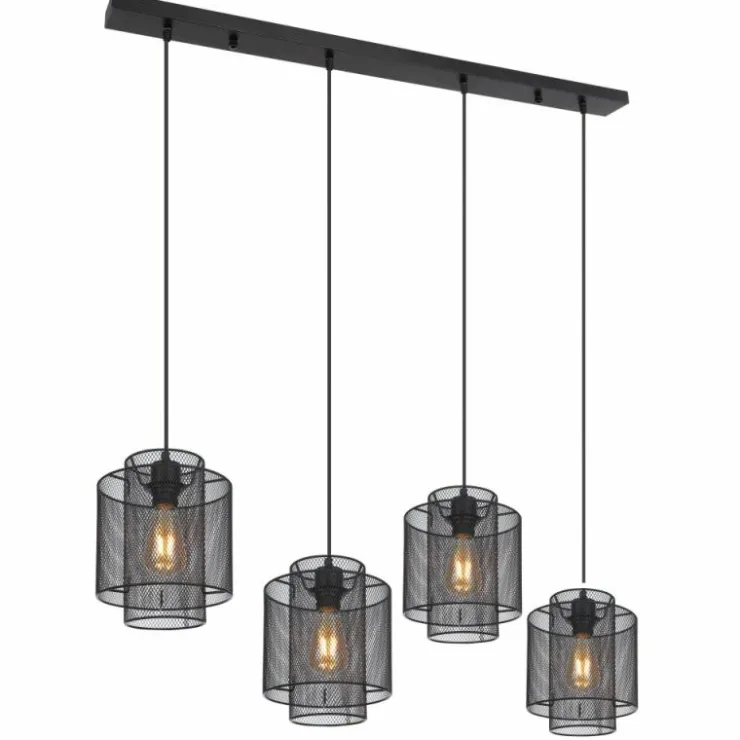 Luminaires Globo Lighting Suspensions|Suspension Globo AUGUSTIN Noir, 4 lumières