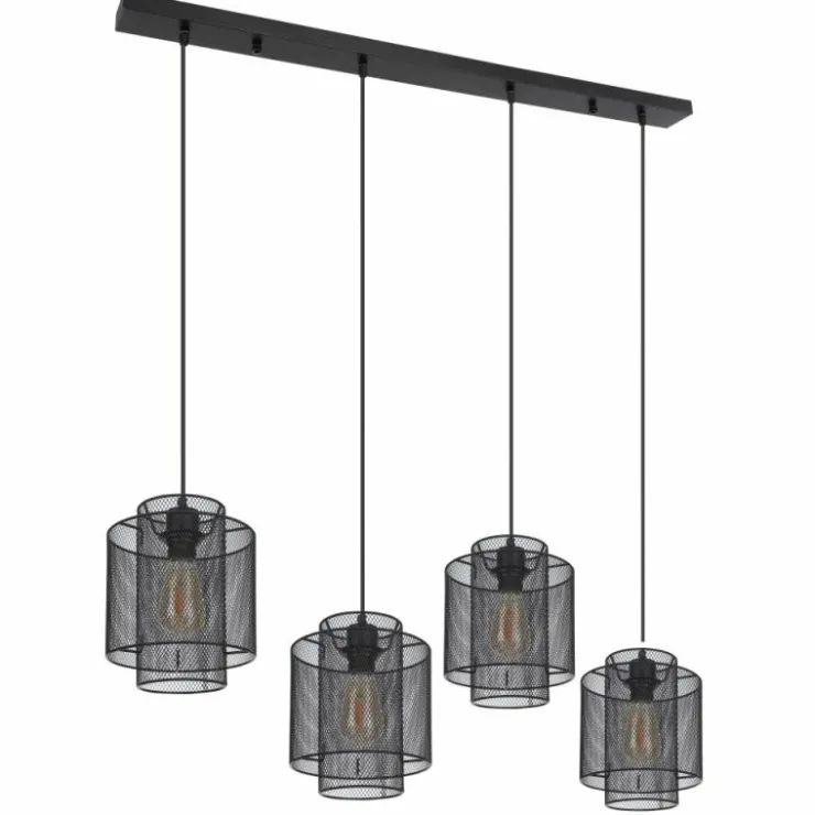 Luminaires Globo Lighting Suspensions|Suspension Globo AUGUSTIN Noir, 4 lumières