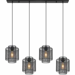 Luminaires Globo Lighting Suspensions|Suspension Globo AUGUSTIN Noir, 4 lumières