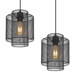 Luminaires Globo Lighting Suspensions|Suspension Globo AUGUSTIN Noir, 4 lumières