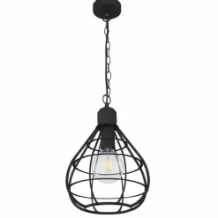 Luminaires Globo Lighting Suspensions|Suspension Globo CLASTRA Noir, 1 lumière