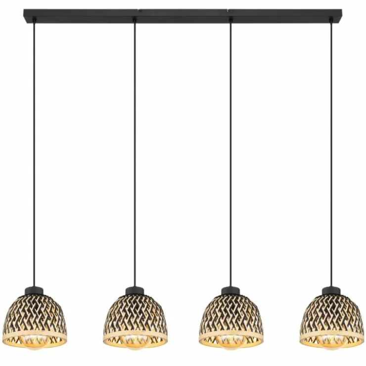 Luminaires Globo Lighting Suspensions|Suspension Globo COLLY Noir, 4 lumières