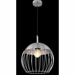 Luminaires Globo Lighting Suspensions|Suspension Globo CREAM Chrome, 1 lumière