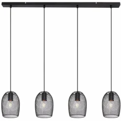 Luminaires Globo Lighting Suspensions|Suspension Globo DOPS Noir, 4 lumières