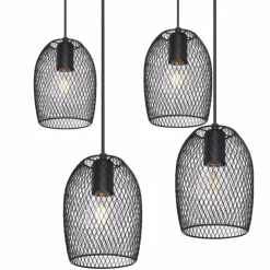 Luminaires Globo Lighting Suspensions|Suspension Globo DOPS Noir, 6 lumières