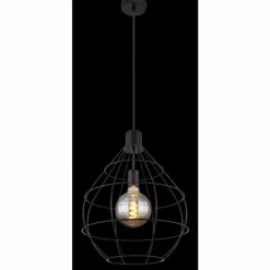 Luminaires Globo Lighting Suspensions|Suspension Globo EDWIN Noir, 1 lumière