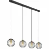 Luminaires Globo Lighting Suspensions|Suspension Globo EUSEBIUS Noir, 4 lumières