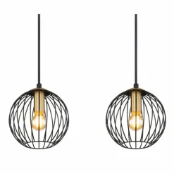 Luminaires Globo Lighting Suspensions|Suspension Globo EUSEBIUS Noir, 4 lumières