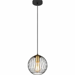 Luminaires Globo Lighting Suspensions|Suspension Globo EUSEBIUS Noir, 1 lumière