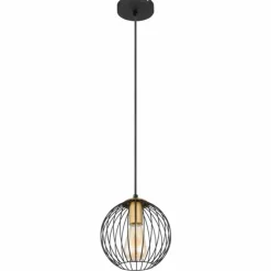 Luminaires Globo Lighting Suspensions|Suspension Globo EUSEBIUS Noir, 1 lumière