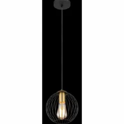 Luminaires Globo Lighting Suspensions|Suspension Globo EUSEBIUS Noir, 1 lumière