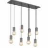 Luminaires Globo Lighting Suspensions|Suspension Globo FREDDY Argent Oxydé, 8 lumières