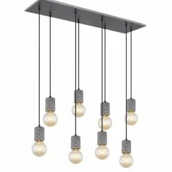 Luminaires Globo Lighting Suspensions|Suspension Globo FREDDY Argent Oxydé, 8 lumières