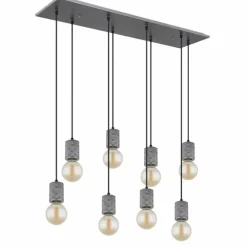 Luminaires Globo Lighting Suspensions|Suspension Globo FREDDY Argent Oxydé, 8 lumières