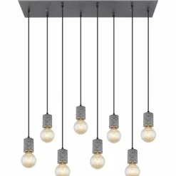 Luminaires Globo Lighting Suspensions|Suspension Globo FREDDY Argent Oxydé, 8 lumières