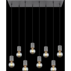 Luminaires Globo Lighting Suspensions|Suspension Globo FREDDY Argent Oxydé, 8 lumières