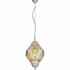 Luminaires Globo Lighting Suspensions|Suspension Globo GELASIUS Gris, Argenté, 1 lumière
