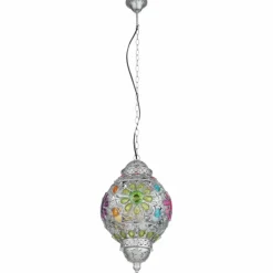 Luminaires Globo Lighting Suspensions|Suspension Globo GELASIUS Gris, Argenté, 1 lumière