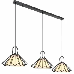 Luminaires Globo Lighting Suspensions|Suspension Globo GISELA Noir, 3 lumières