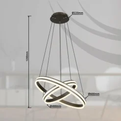 Luminaires Globo Lighting Éclairage Led|Suspension Globo GROUNI LED Titane, 1 lumière, Télécommandes