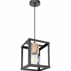 Luminaires Globo Lighting Suspensions|Suspension Globo HAGAR Noir, 1 lumière