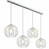 Luminaires Globo Lighting Suspensions|Suspension Globo HANAKO Chrome, 4 lumières