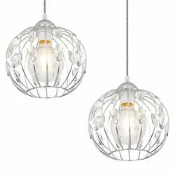 Luminaires Globo Lighting Suspensions|Suspension Globo HANAKO Chrome, 4 lumières