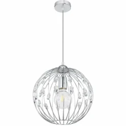 Luminaires Globo Lighting Suspensions|Suspension Globo HANAKO Chrome, 1 lumière