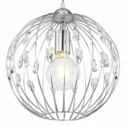 Luminaires Globo Lighting Suspensions|Suspension Globo HANAKO Chrome, 1 lumière