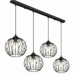 Luminaires Globo Lighting Suspensions|Suspension Globo HANAKO Noir, 4 lumières