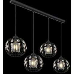 Luminaires Globo Lighting Suspensions|Suspension Globo HANAKO Noir, 4 lumières