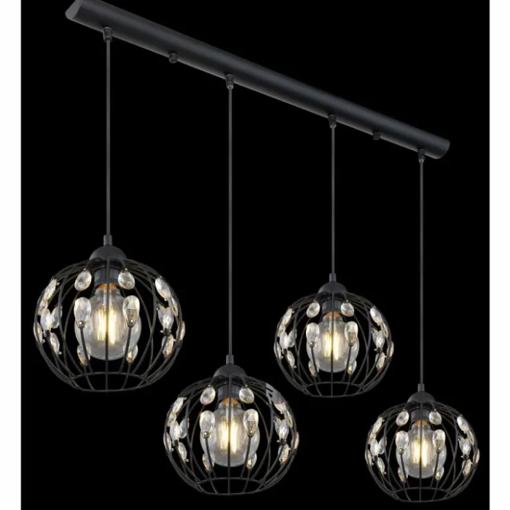 Luminaires Globo Lighting Suspensions|Suspension Globo HANAKO Noir, 4 lumières