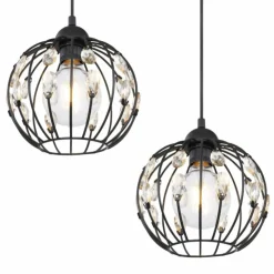 Luminaires Globo Lighting Suspensions|Suspension Globo HANAKO Noir, 4 lumières