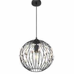 Luminaires Globo Lighting Suspensions|Suspension Globo HANAKO Noir, 1 lumière