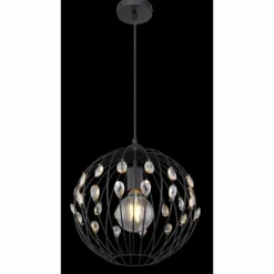 Luminaires Globo Lighting Suspensions|Suspension Globo HANAKO Noir, 1 lumière