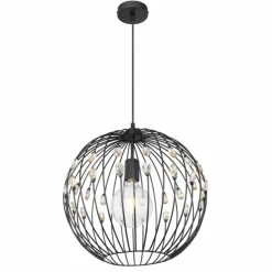 Luminaires Globo Lighting Suspensions|Suspension Globo HANAKO Noir, 1 lumière